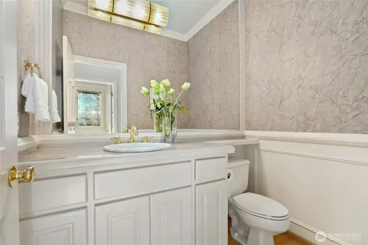Elegant main-floor powder room