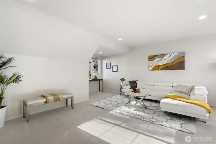 Expansive upper-level bonus room.