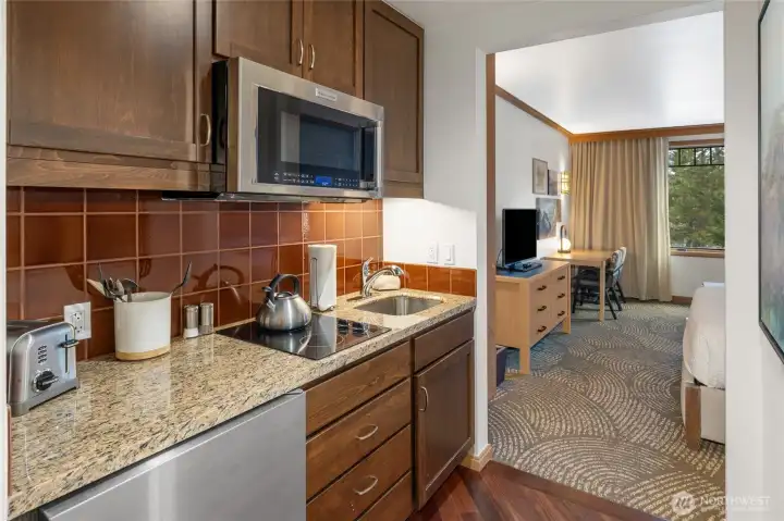 Kitchenette with essentials for a convenient stay