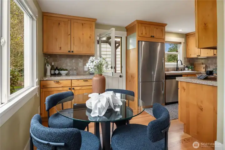 Just off the dining room is the built-in cabinetry perfect for the special occasion dishware and serving counter.