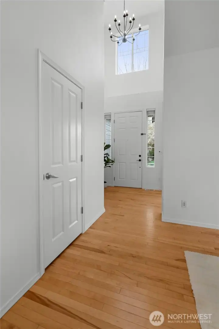 SOARING ENTRY | Featuring fresh paint and a new chandelier, you'll love the feeling when you step through the front door.