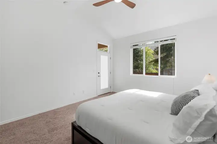 MAIN FLOOR PRIMARY SUITE | This angle shows your private door that leads to the back patio.