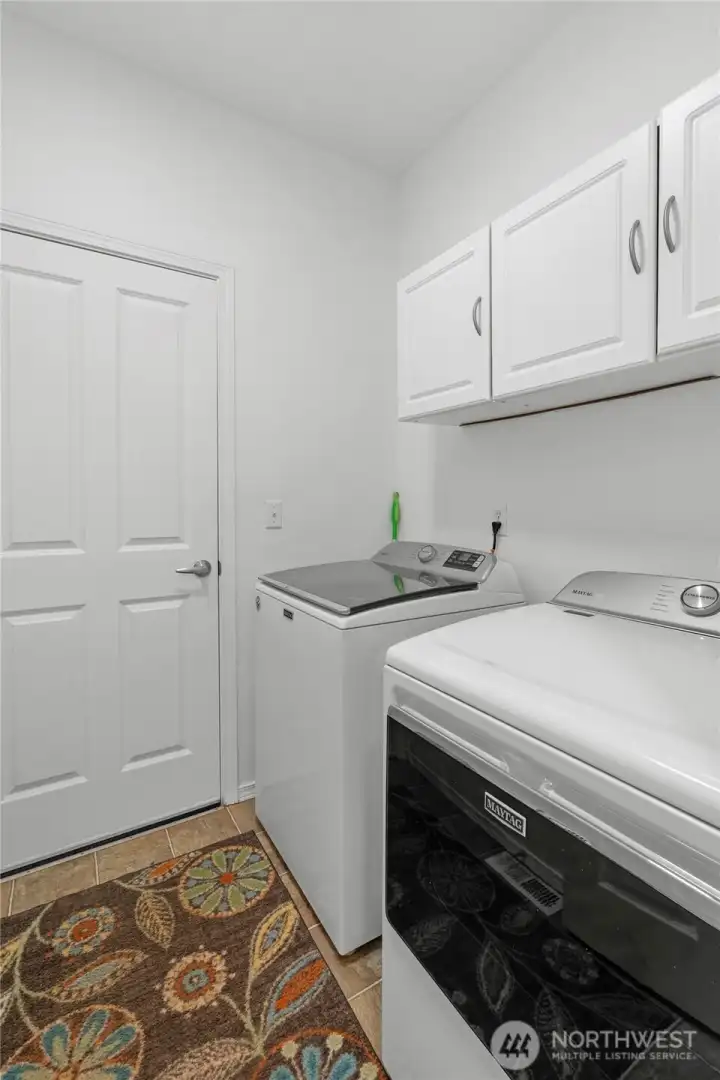 THE LAUNDRY ROOM | Located on the right side of the home, the door leads out to the garage.