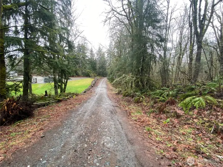 Easement road looking back from the property.One other residence that shares this road.