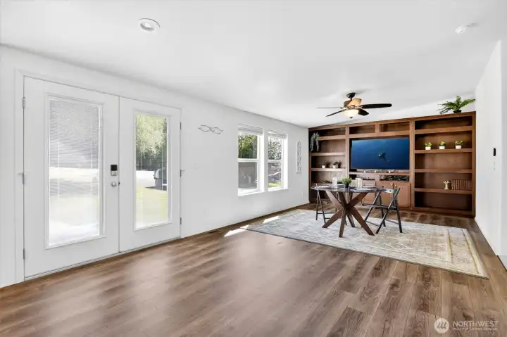 Bright interior living space with natural light