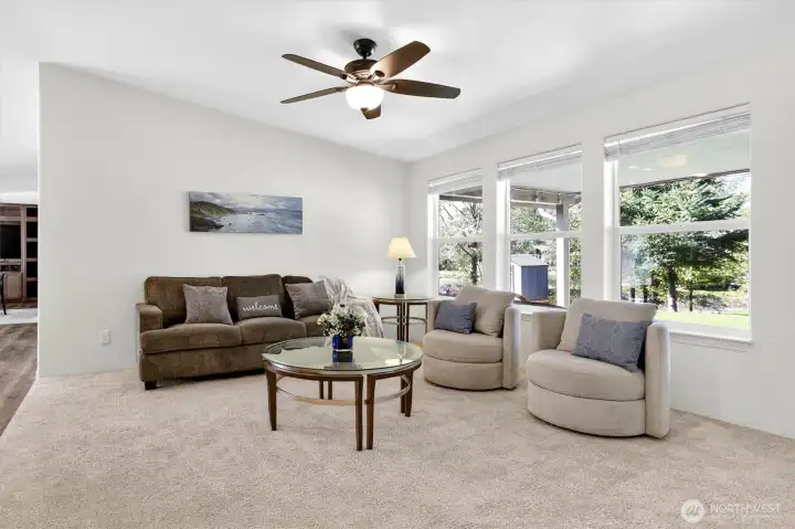 Bright living area with open flow