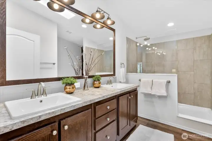 Bathroom with double vanity