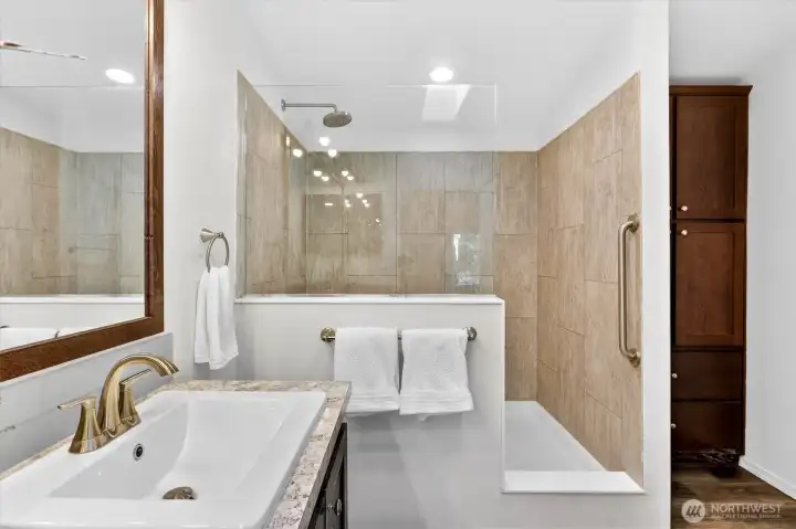 Primary bathroom with walk-in shower