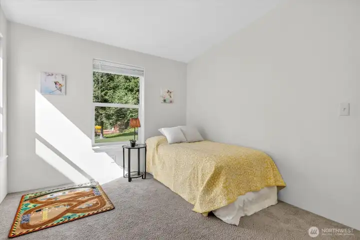 Bedroom with simple, clean layout