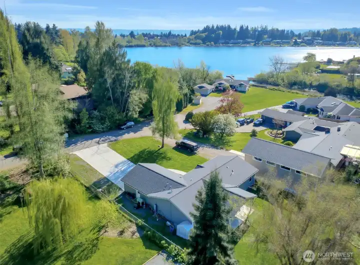 Elevated view showing proximity to water