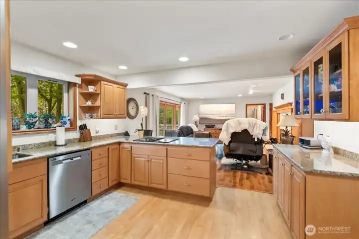 Elegant kitchen with abundant cabinetry and bright natural light throughout.