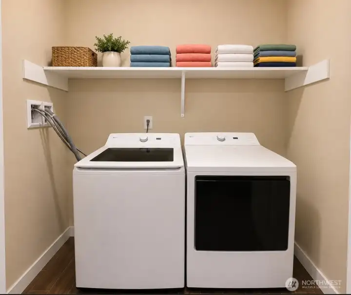 ADU Laundry. Virtually staged.