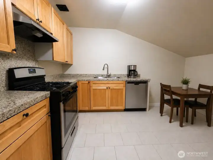 Apartment kitchen. Virtually staged.