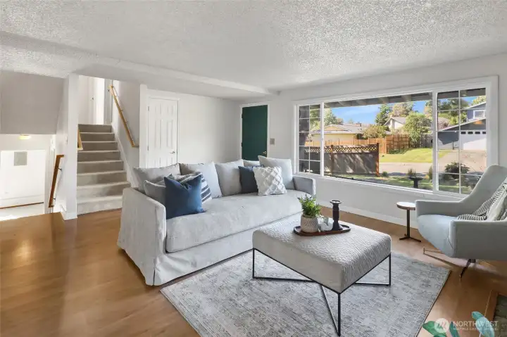 Enjoy the natural light from the huge front window.