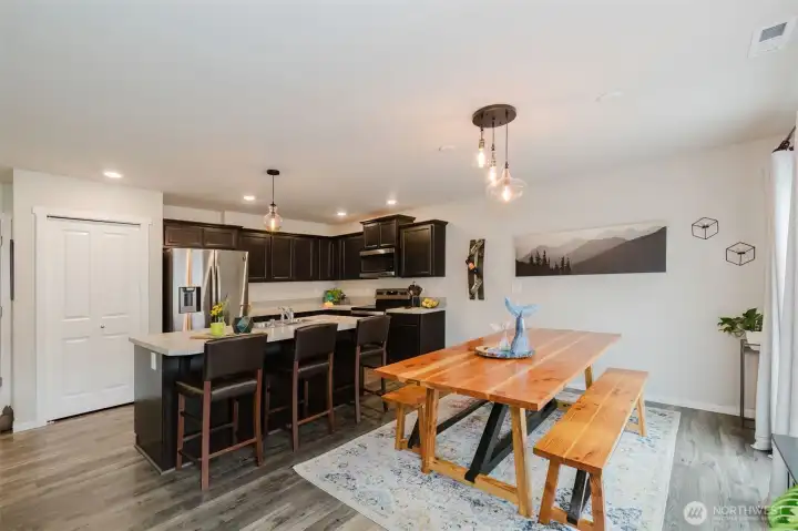Open concept kitchen, dining and living room Open concept kitchen, dining and living room