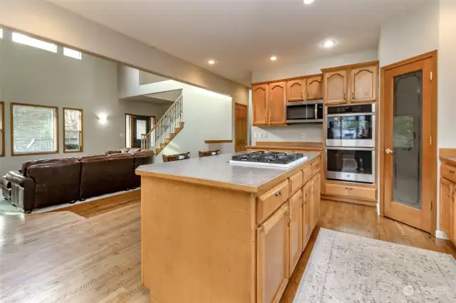 Open concept with the step-down spacious living room.