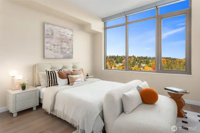 Photo of similar floor plan on higher floor.