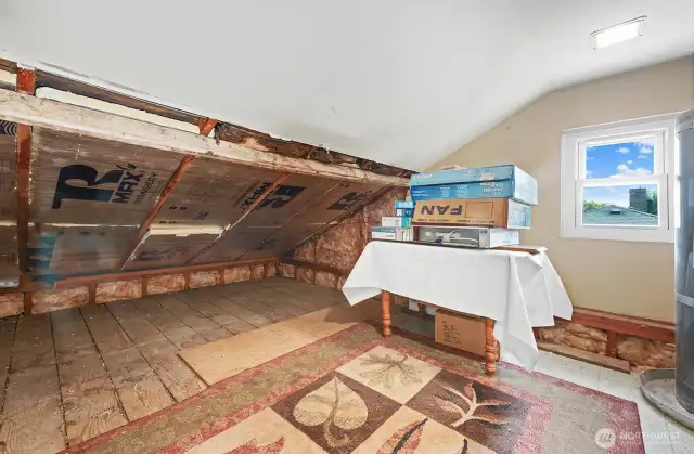 Well insulated attic for energy and cost savings.