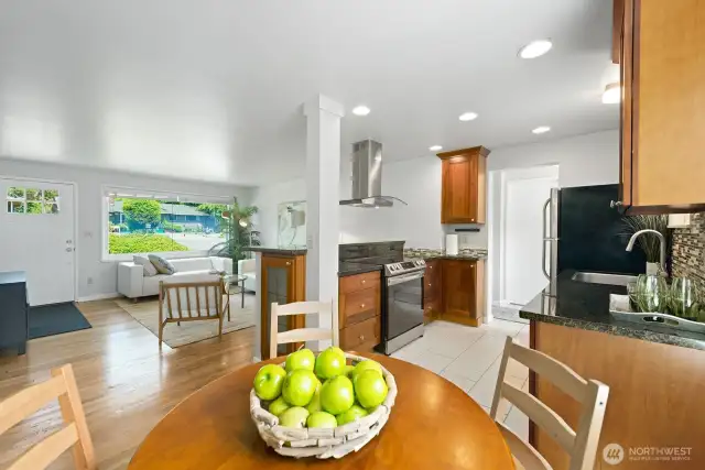 This open plan insures everyone can enjoy the conversation.