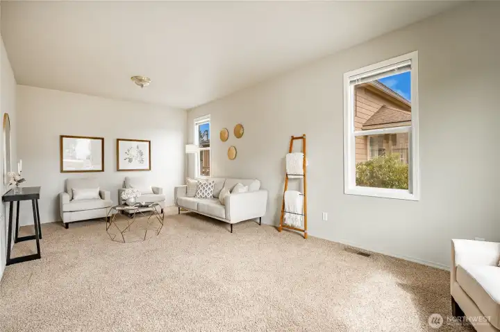 Comfortable sized living room.
