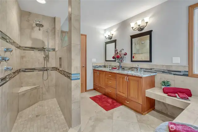 Oversized walk in shower in primary bath