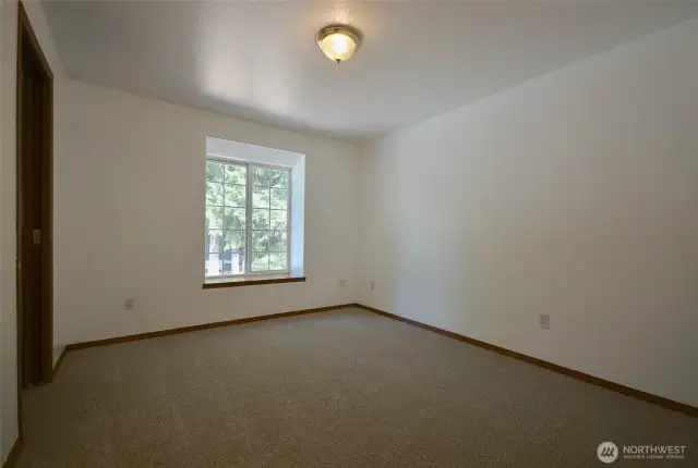 second bedroom.  new carpet 2025. Walk-in -closet with closet orginizer.