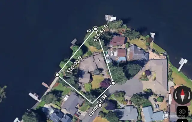 Google overview of home with approximate property line markings. Buyer to verify all information to their satisfaction.