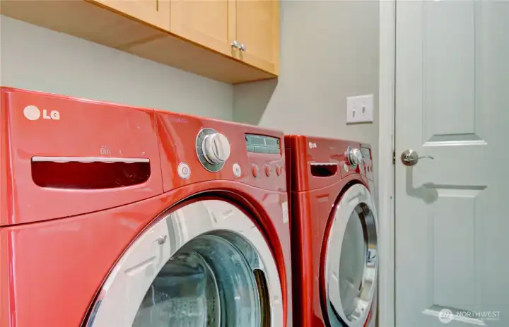 Laundry on main floor in central location enters to garage.