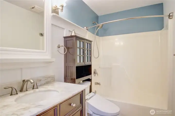 Full bathroom on the lower level.