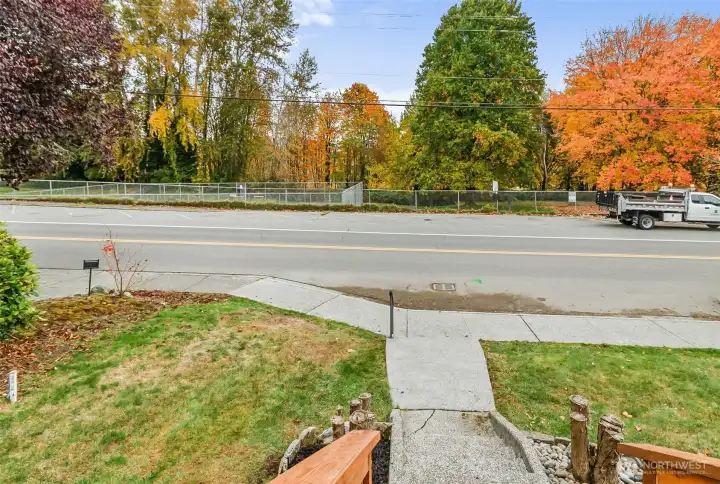 View from your front porch, to the park across the street