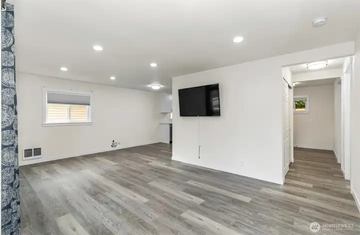 Walking into the home to a large living space