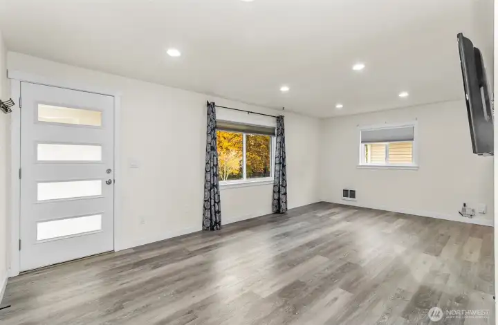 Crisp and bright, nice big front door. Plenty of great space here