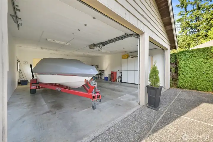 Large garage that fits a boat