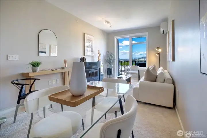 Dining Room and Lives large with Living Room and Dining Room connected.