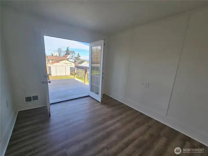 Primary Bedroom leads to deck