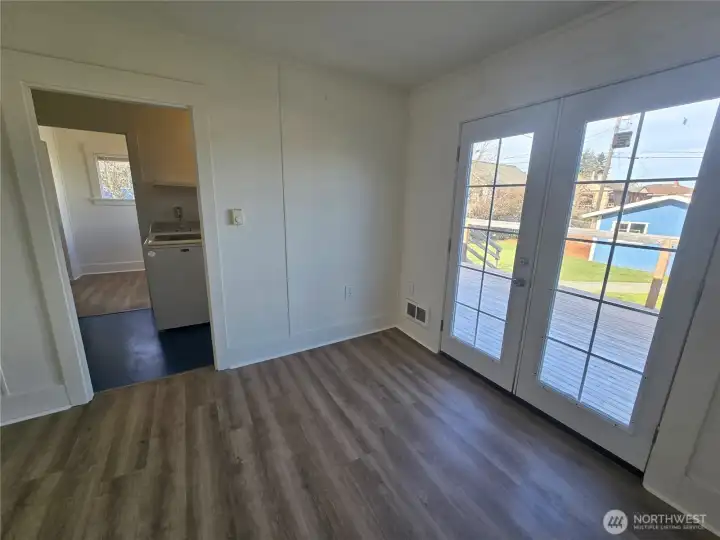 French Doors lead to back deck
