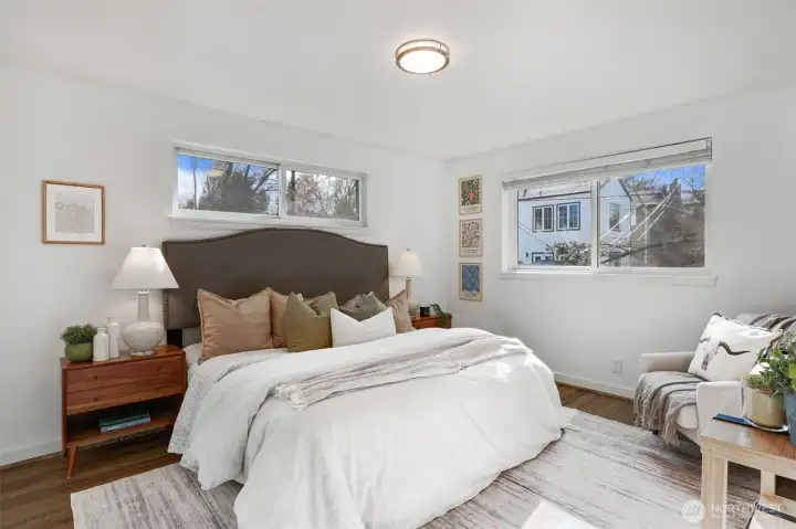 Primary bedroom on the upper level