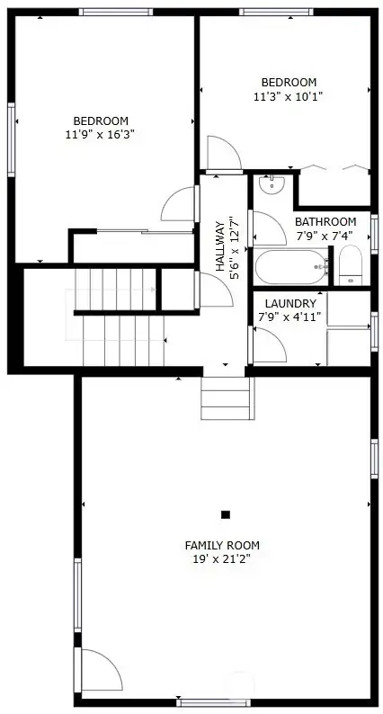 Lower floor plan - dimensions are approximate