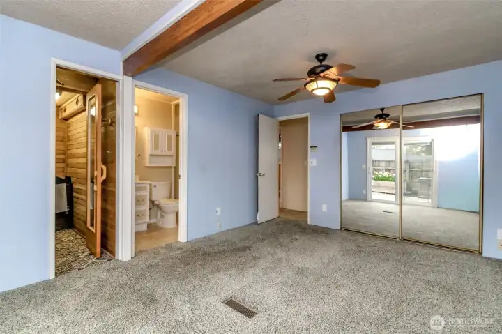 Primary bedroom with sauna and full bathroom