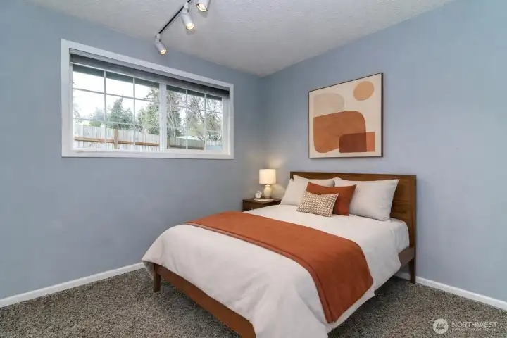 Guest bedroom, virtually staged