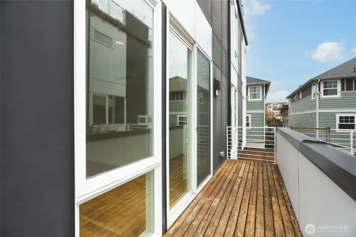 Private balcony off the living room is a great spot for the BBQ.