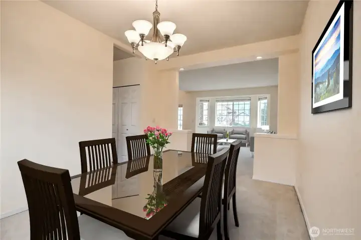 Formal dining room - virtual staged