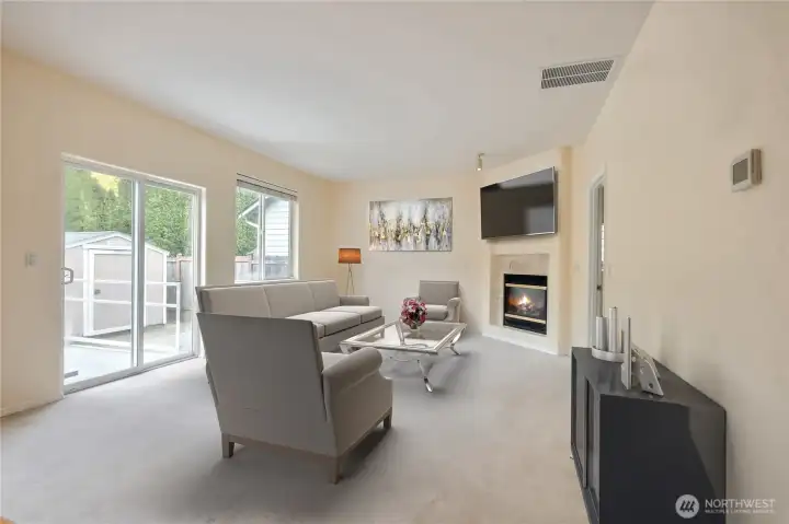 Family room view - virtually staged