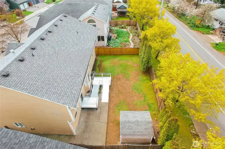 Helpful accessibility of the ramp and storage shed in the backyard