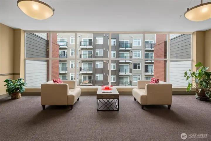Another view of the sitting area and elevator for the 4th floor. Another view of the sitting area and elevator for the 4th floor.