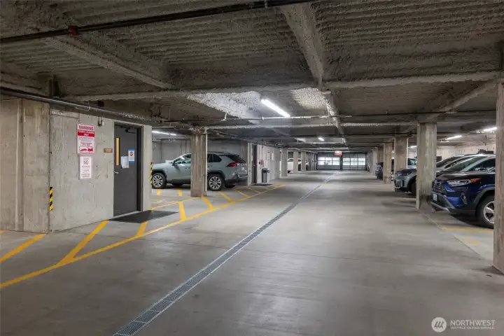 Parking garage is gated, secure, & includes covered parking for one vehicle. There is a secured bike storage room as well. Parking garage is gated, secure, & includes covered parking for one vehicle. There is a secured bike storage room as well.