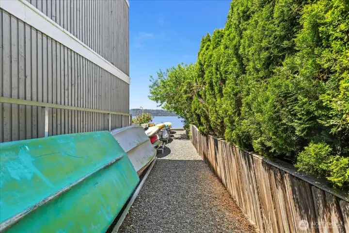 Boat Storage Turquoise Row Boat Included in Sale