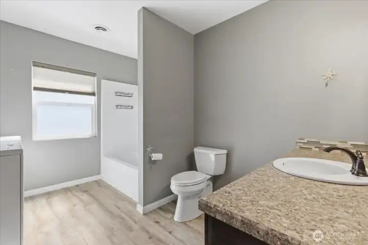 Main bath with laundry Main bath with laundry