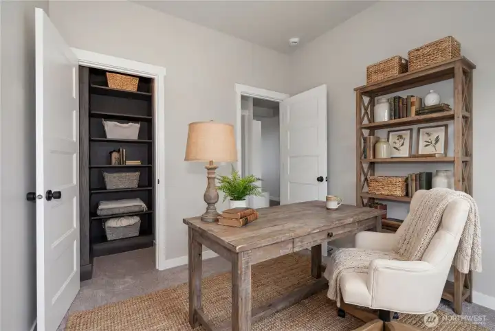 Virtually staged den/office