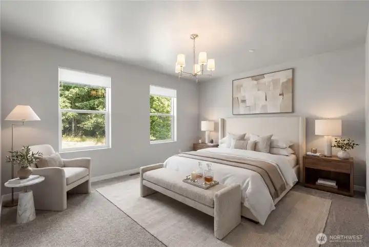 Virtually staged guest bedroom